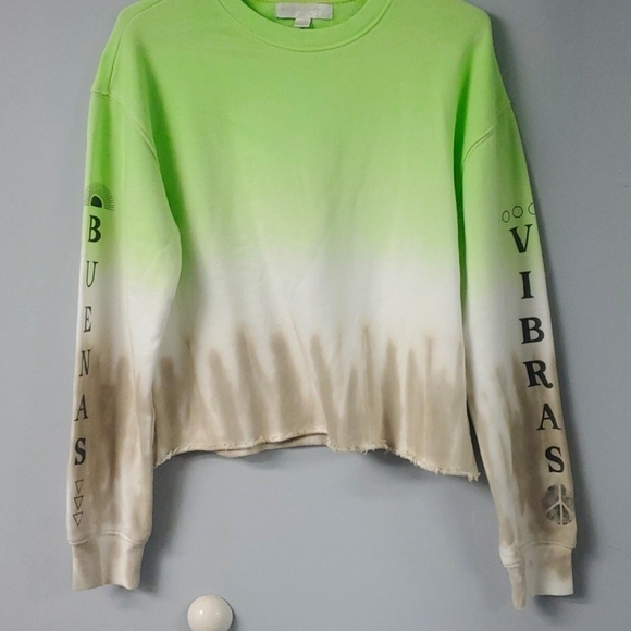 NWT SPIRITUAL GANGSTER BUENAS VIBRAS MAZZY CROP SWEATSHIRT OVERSIZED BOXY FIT - Picture 1 of 6